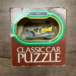 Vintage 1976 Reiss Classic Car Puzzle Yellow Fiat Style #381 New Sealed